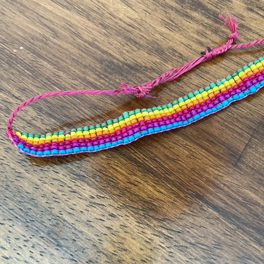 Y2K Rainbow Beaded Choker Necklace Boho 1990s 2000s Lizzie McGuire One Size EUC
